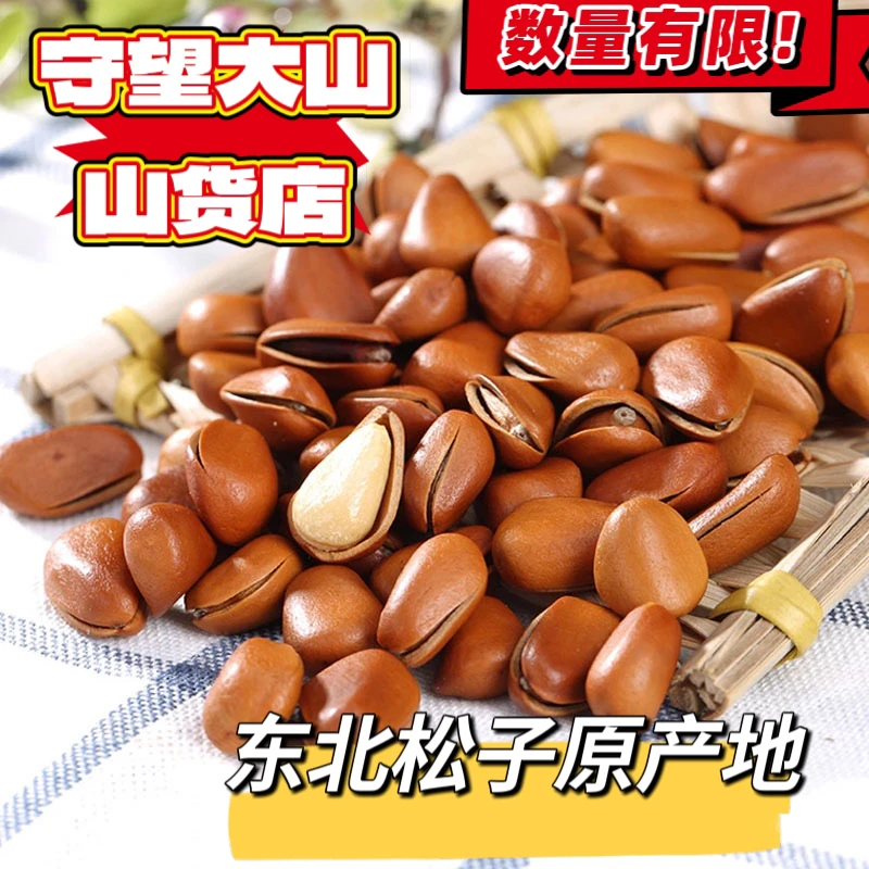 年货东北买半斤送半斤原产地中大果手拨开口松子坚果袋装