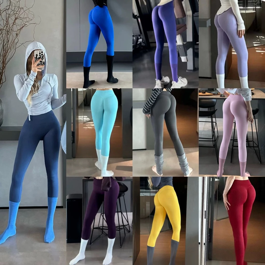 性感翘臀蜜桃裤高腰健身女运动紧身提臀透气性感瑜伽裤