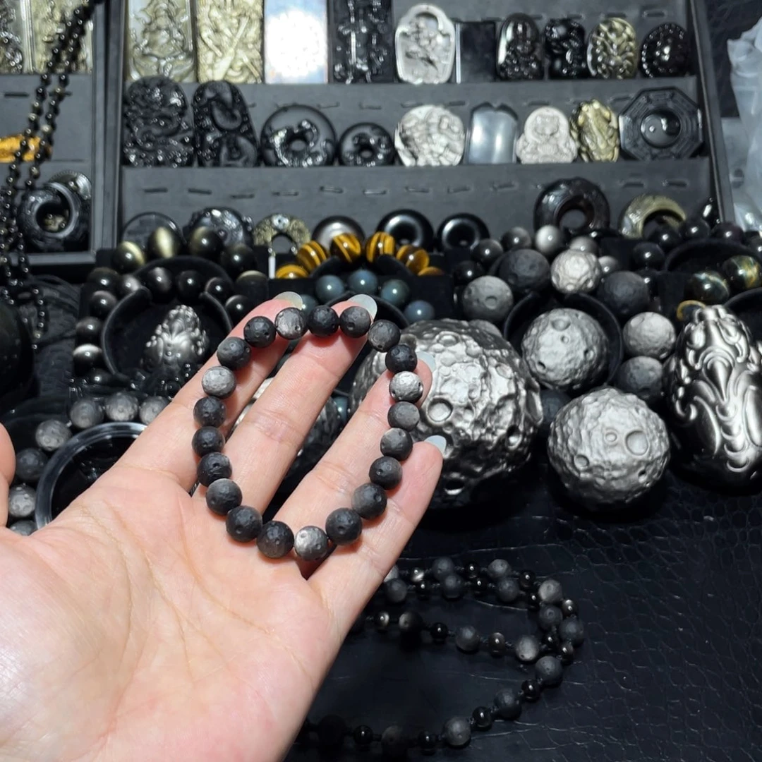 安***子黑曜岩未镶嵌珠宝奇石