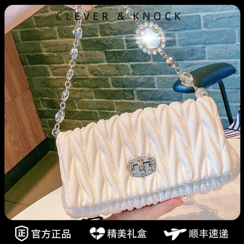 CleverKnock腋下包女2025春夏季新款潮斜挎包水钻包高级感时尚百