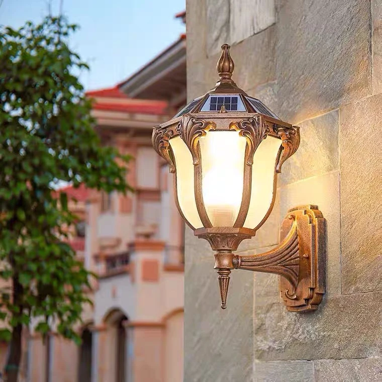 家用室外走廊太阳能欧式壁灯户外防水庭院灯露台灯大门灯花园别墅