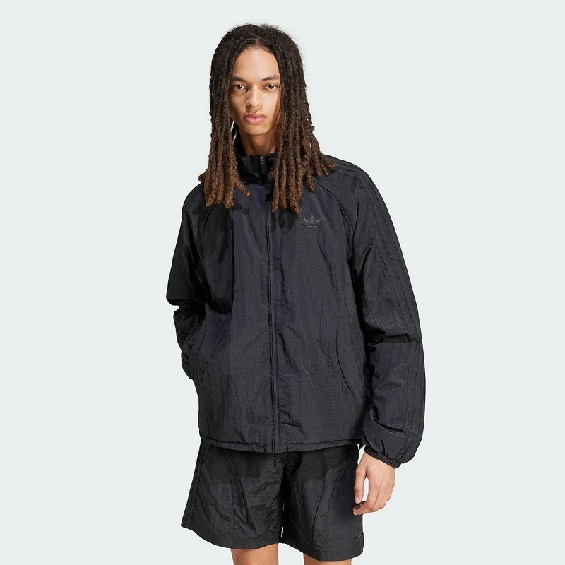 阿迪达斯三叶草男子立领运动休闲梭织宽松夹克外套KB2466JC6221