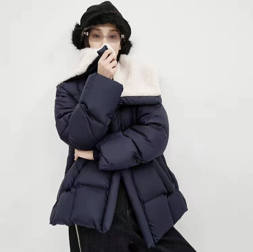 厚款长袖翻领宽松短款常规连帽休闲冬装女装