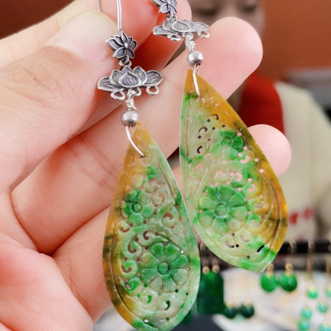 翡翠未镶嵌耳饰饰品