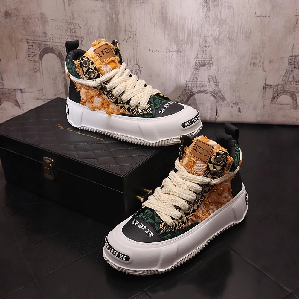 Louis Fordea/路易弗狄百搭厚底男鞋时尚板鞋布鞋运动休闲鞋潮鞋