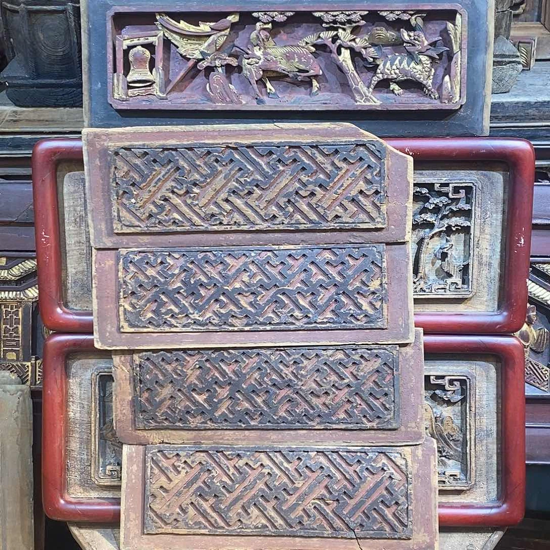 香樟木恭**财老木雕花板