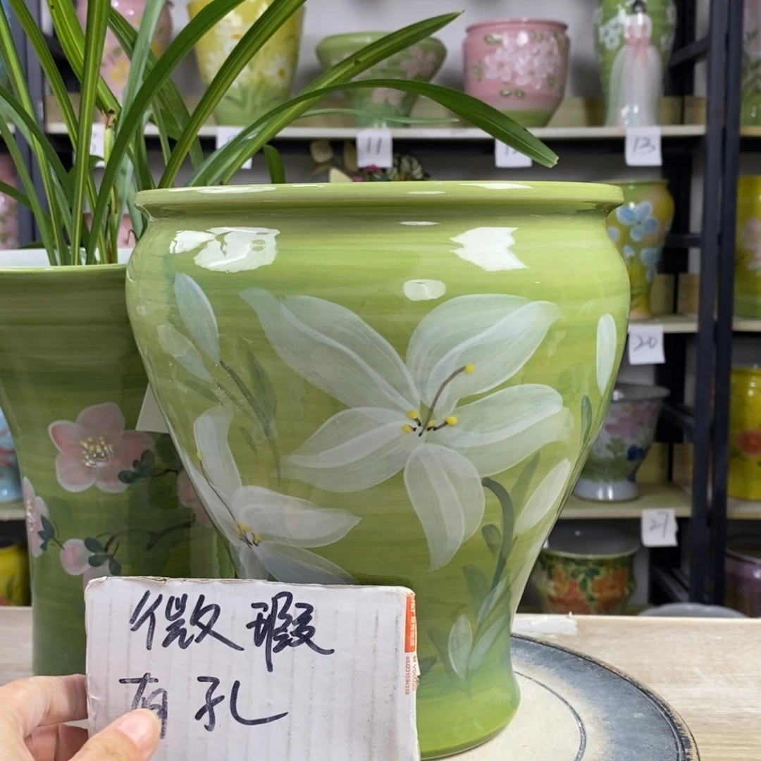 景德镇手工手绘陶瓷花盆