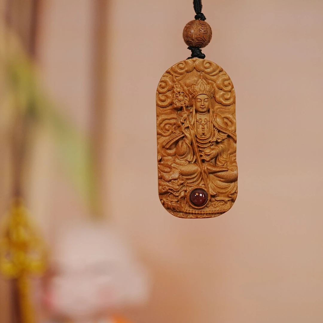 【地藏愿檀】大九华山老山檀内观地藏福牌