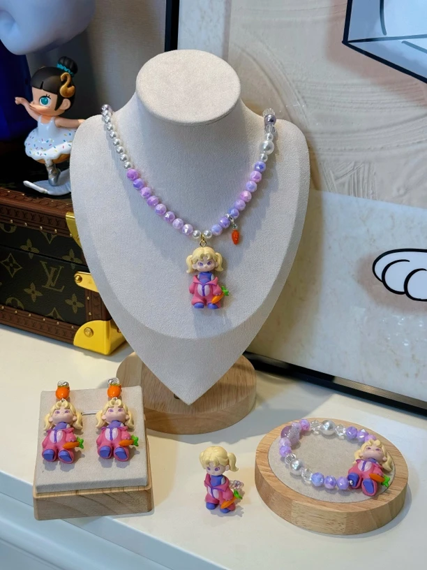 铜合金树脂耳饰 3414伪善兔子大表姐项链手链戒指耳钉