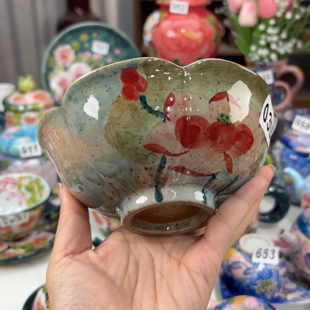 瓷片景德镇手绘高温釉下彩陶瓷茶具