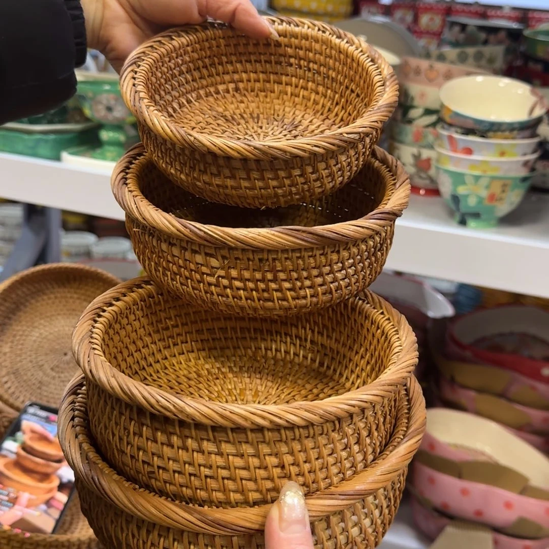 陶瓷清仓越南藤小筐4只，看图