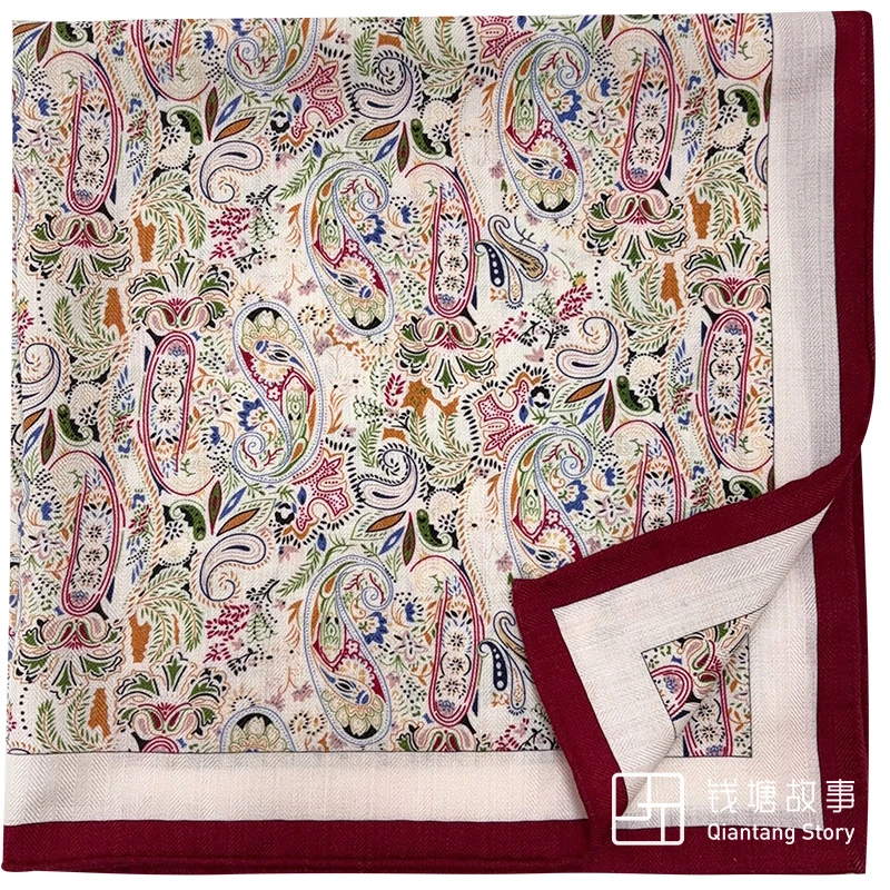 Qiantang Story/钱塘故事70丝毛-红色摇曳卷边真丝羊毛65cm