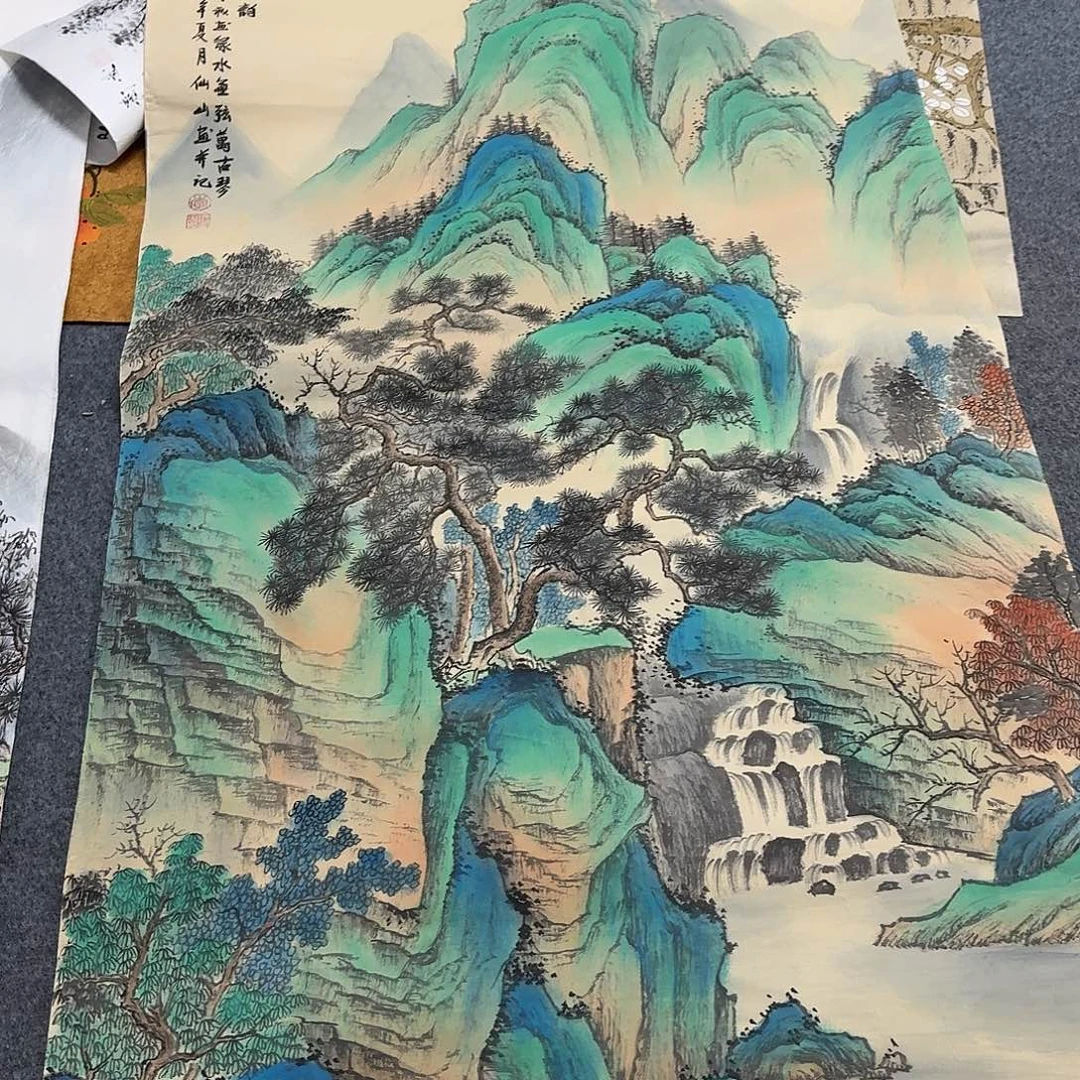 国画四尺尺寸70X140纯手绘作品