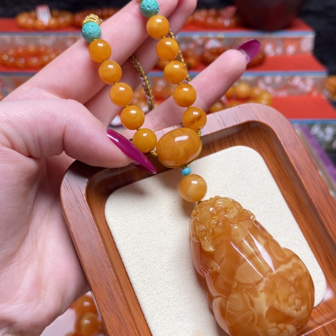 蜜蜡颈饰未镶嵌项链