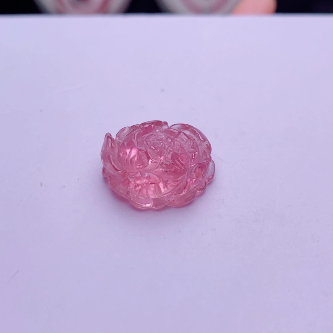 未镶嵌颈饰碧玺牡丹花吊坠yy