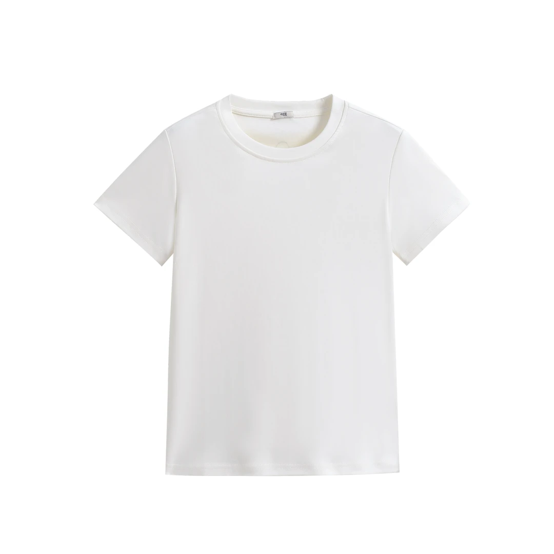 正肩修身显瘦短袖T恤~