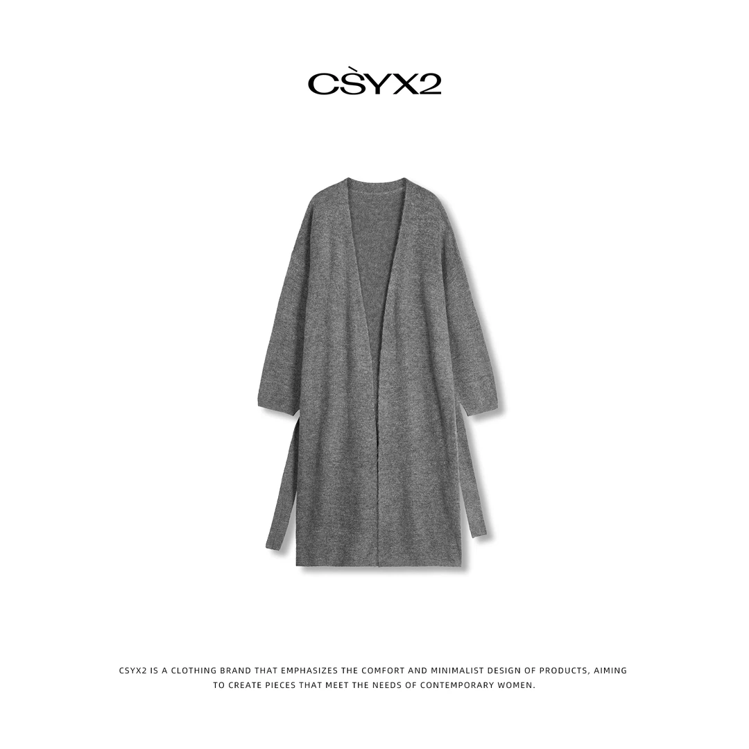 CsyX2-2025S/S早秋新款 秋冬重磅定染高级绒毛感长开衫S10683