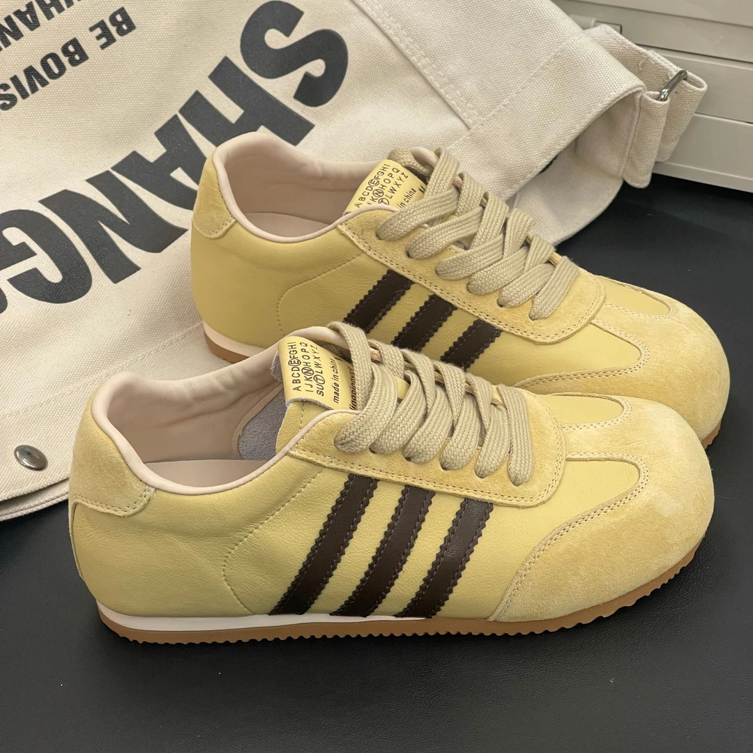 复古低帮德训鞋休闲2025春韩系百搭女鞋轻便拼色运动鞋阿甘鞋女潮