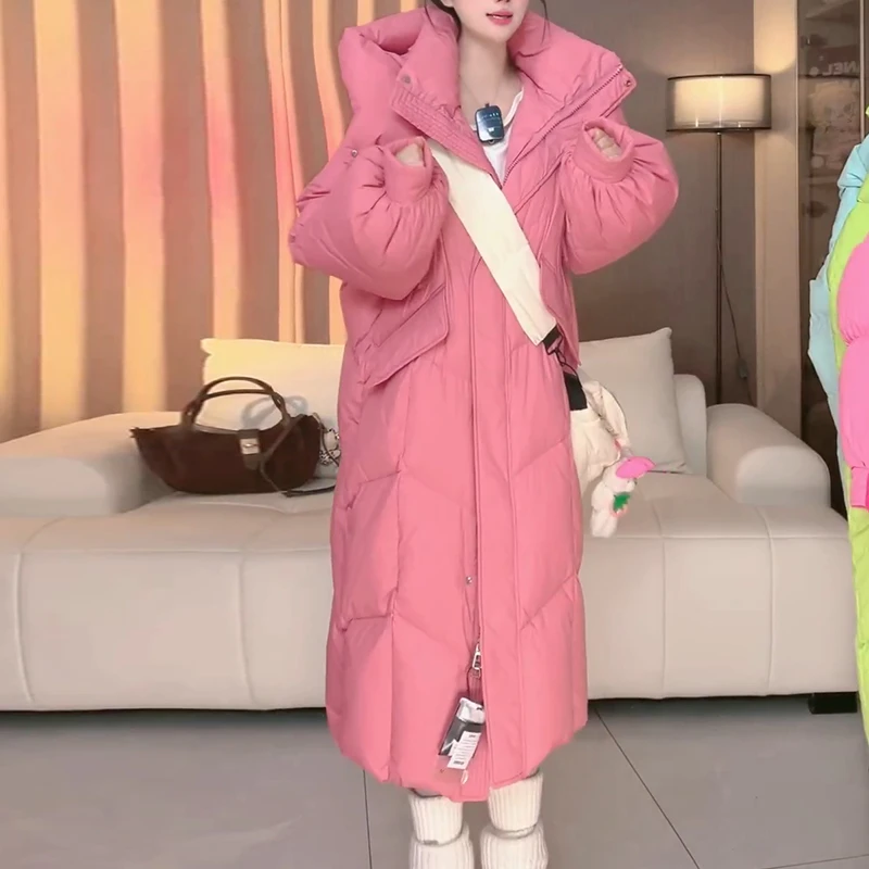 2025长款棉衣连帽设计大气有型保暖性佳轻松穿出冬日时尚感