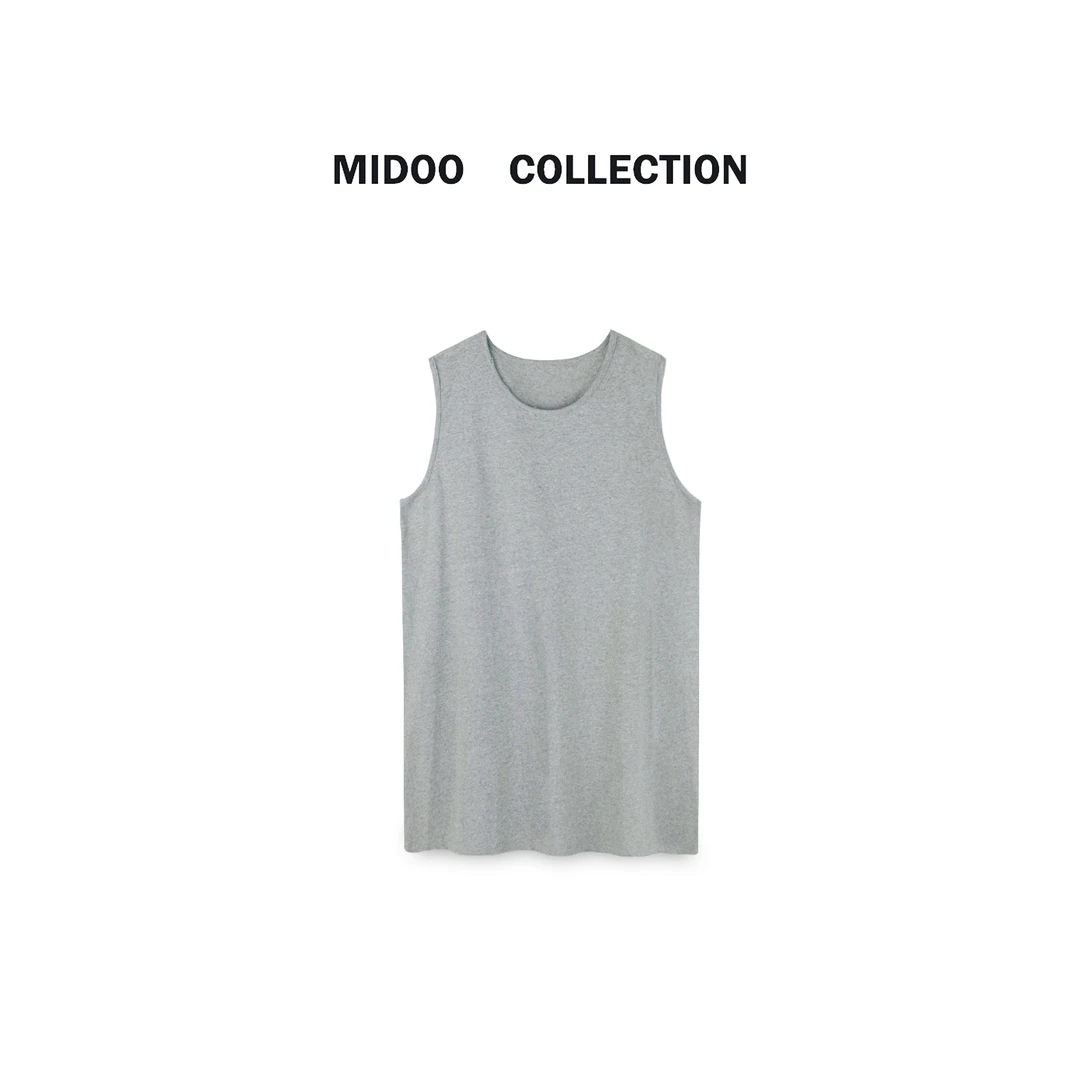 MIDOO 精简row风2024 全棉亲肤休闲无袖背心裙