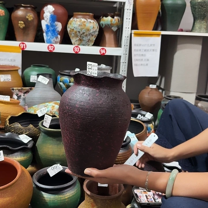 瑕疵紫色花边213高25口径13