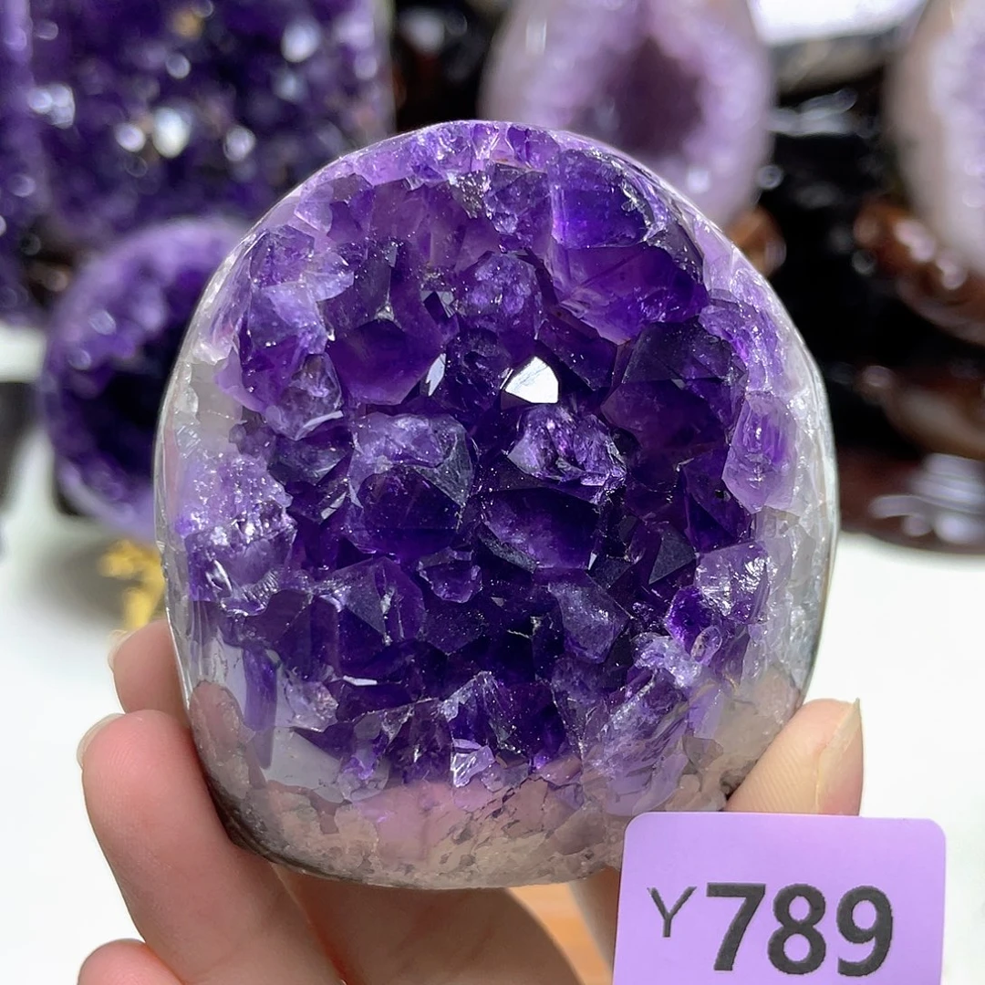 紫晶未镶嵌摆件晶震