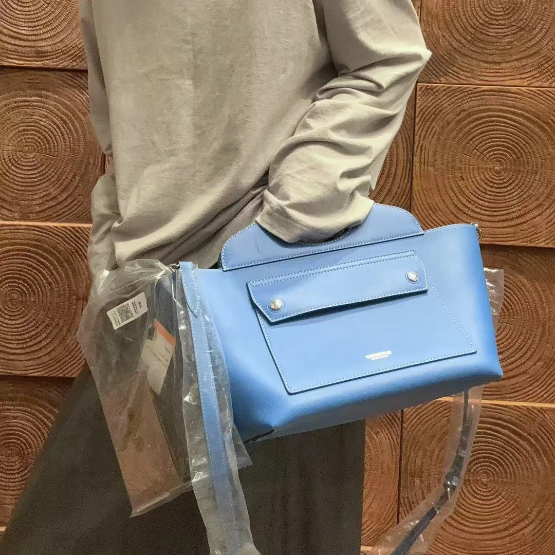 95新 BURBERRY/博柏利 【蕾】 04 0437 蓝色手提单肩包