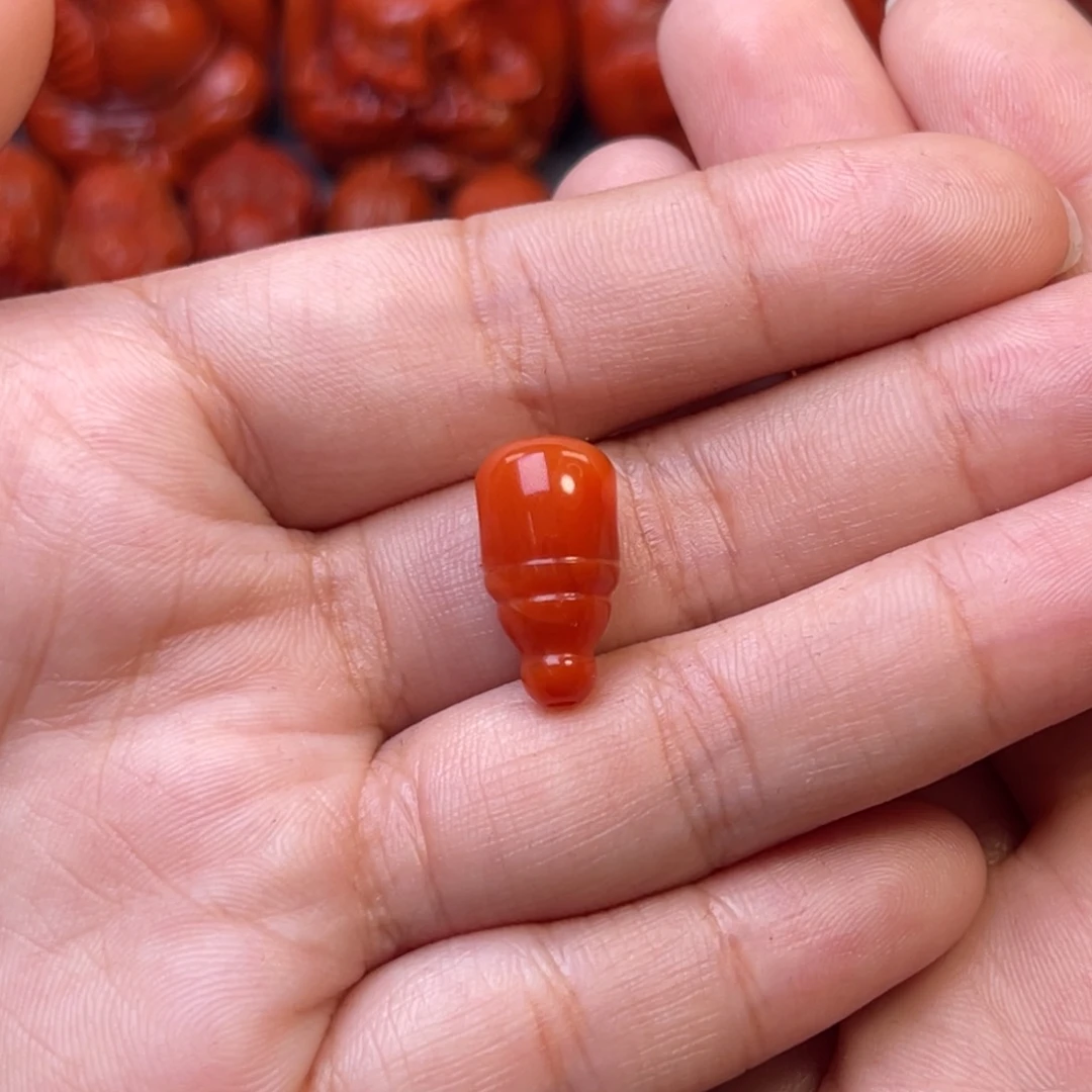 小***羊南红玛瑙未镶嵌川料瓦西9mm尺寸奶嘴三通