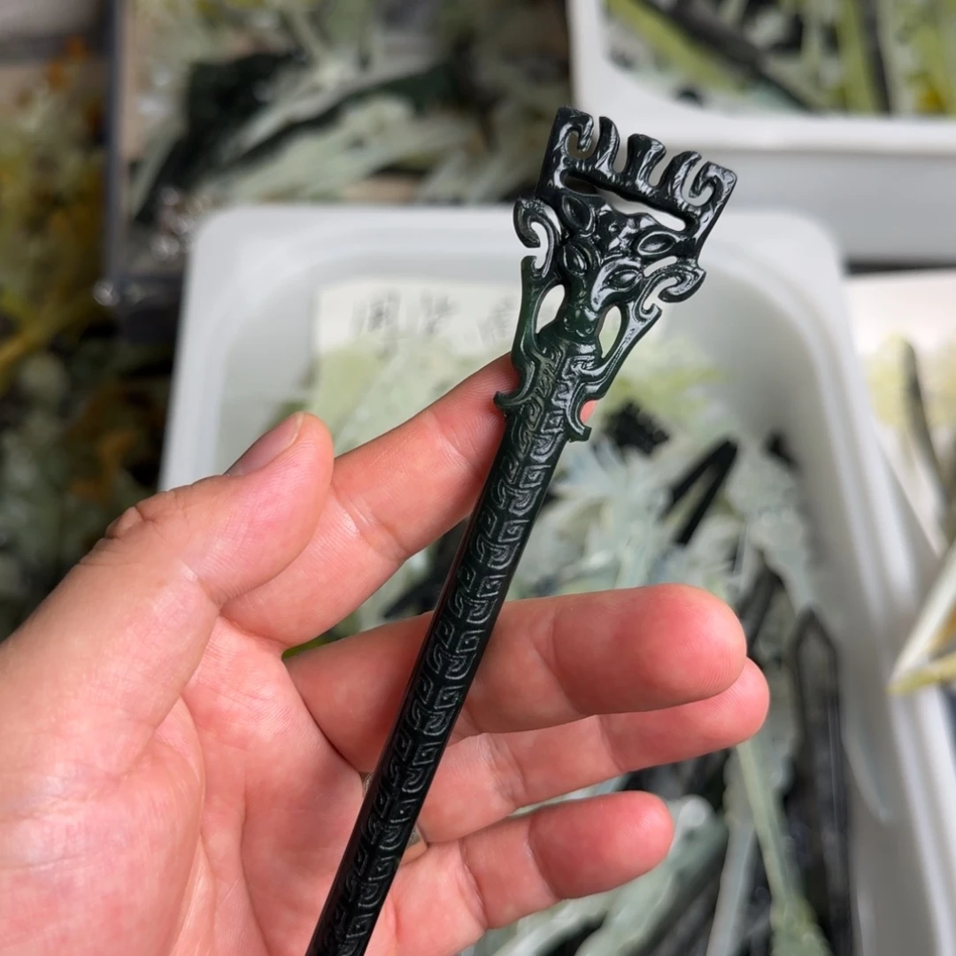 未镶嵌蛇纹石玉发饰