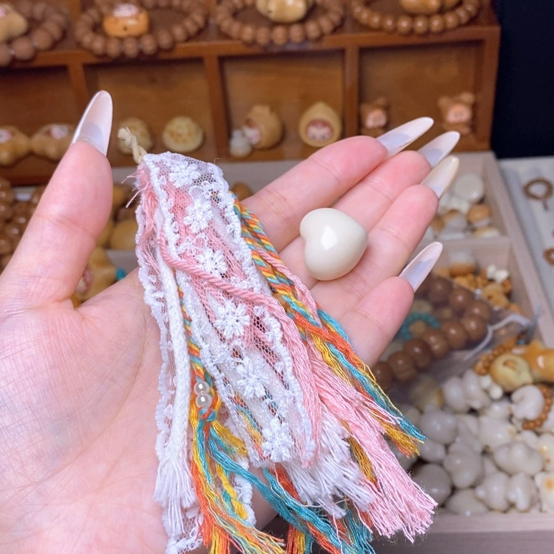 手串猴头核桃爱心 粉红泡泡