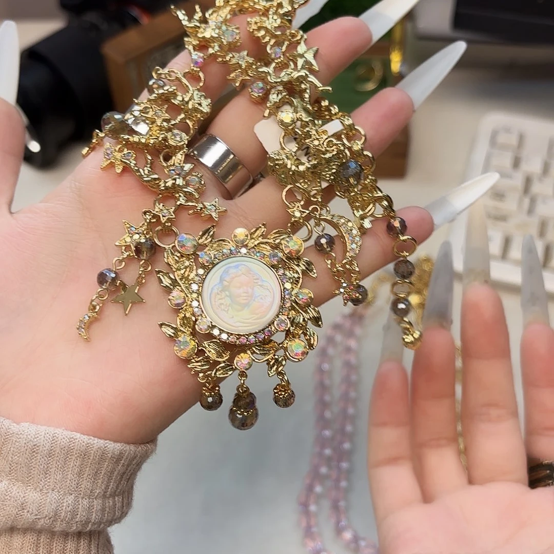 锆石纯铜合金天使项链