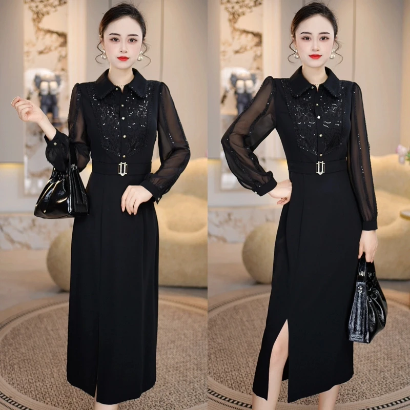 连衣裙春款2025新款爆款收腰显瘦气质高贵轻奢高端上档次A字裙