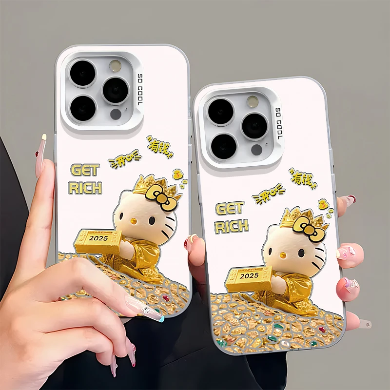 BANCA黄金凯蒂猫适用苹果16/15promax手机壳华为oppo小米14vivo套