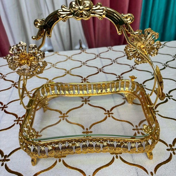 长方形水果盘金黄色