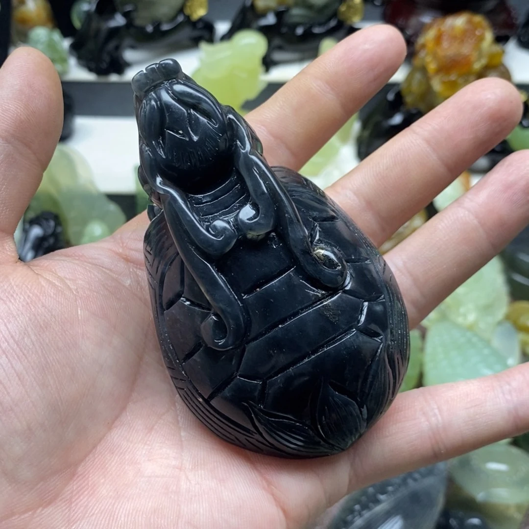 岫玉龙龟手把未镶嵌过**烟