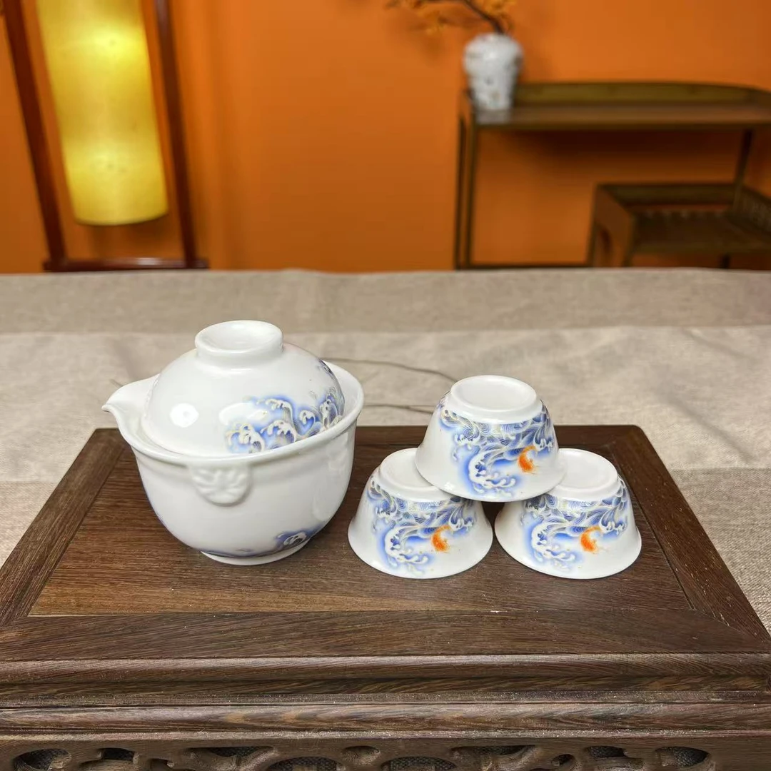 白瓷海浪茶盏主人杯旅行套-KK0267壹叁