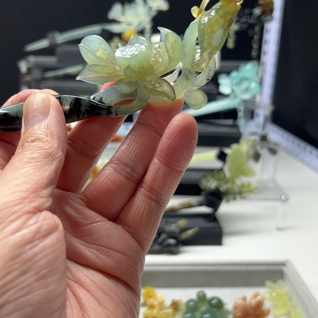 岫玉福利发簪未镶嵌