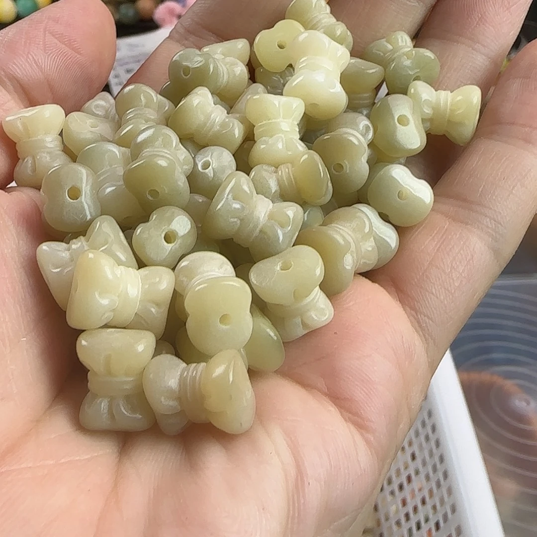 菩提根/象牙果手串卡13果绿蝴蝶结20颗