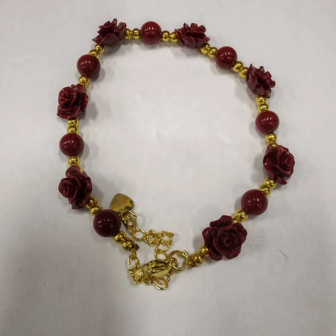 含辰砂工艺品NX122-经典紫色玫瑰花手链