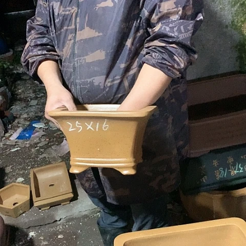紫砂花盆手工制作