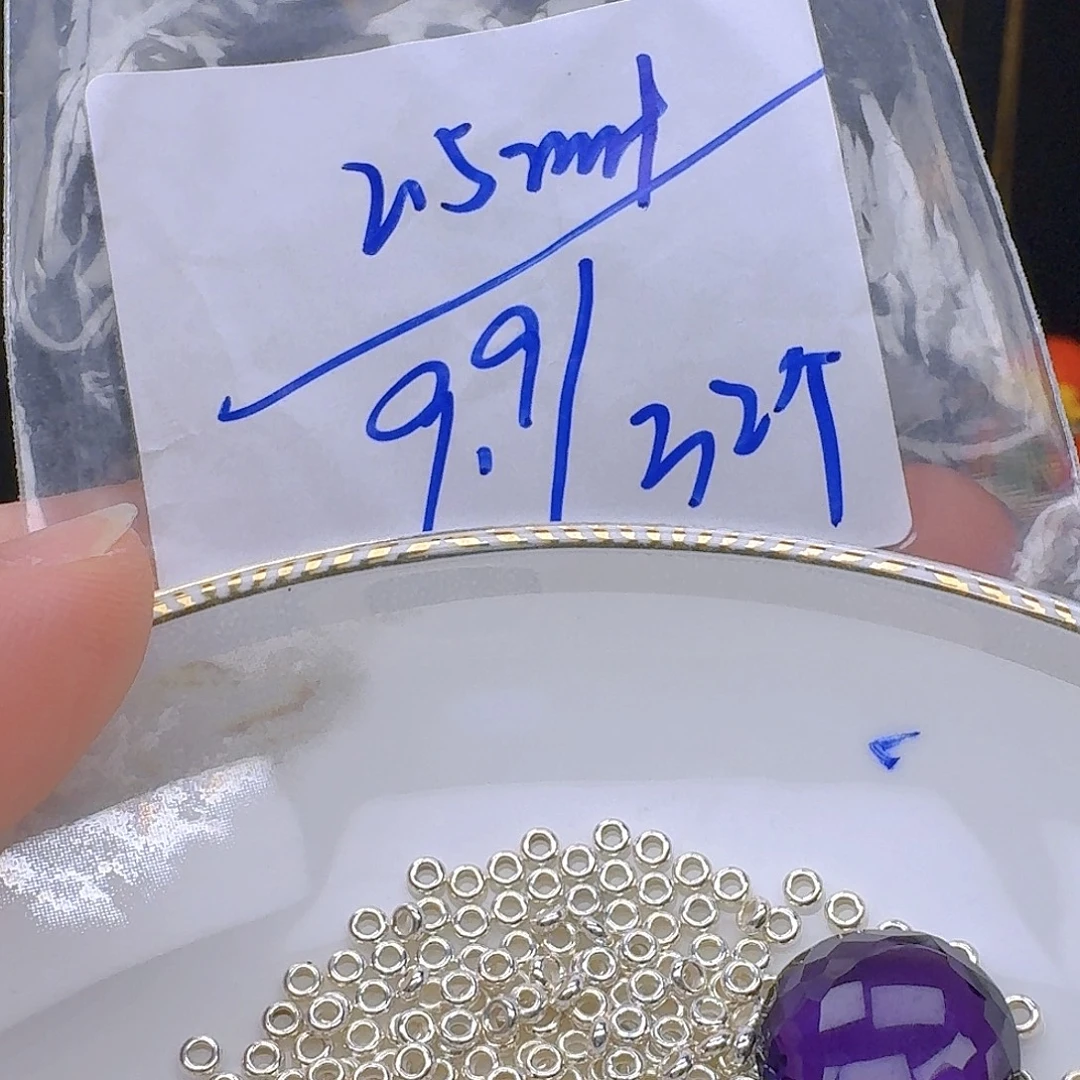 银S925镶嵌颈饰紫晶紫水晶925镶嵌50