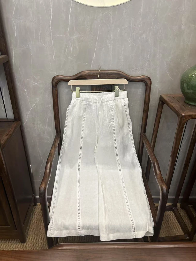 【沅媛】春夏国风新中式气质百搭休闲直筒宽松日常女士时尚阔腿裤