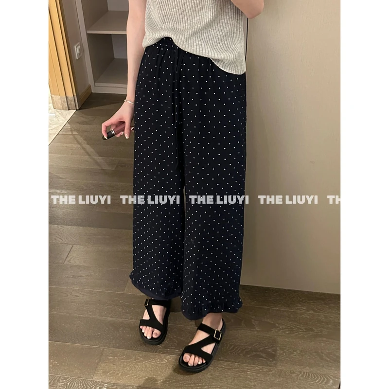 【LIUYI】花边裤~韩系减龄九分直筒裤56064