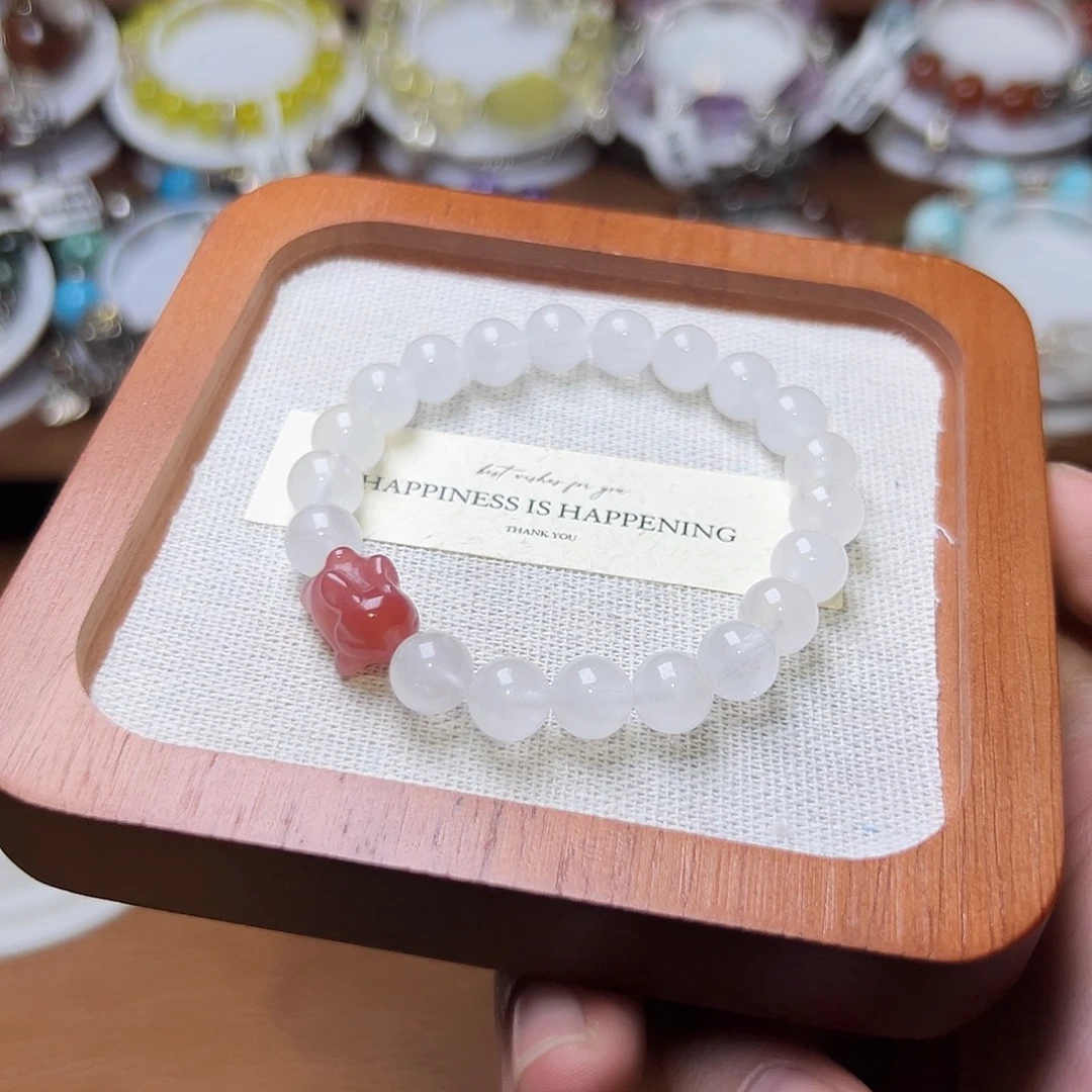 未镶嵌手链水晶白幽灵绯红