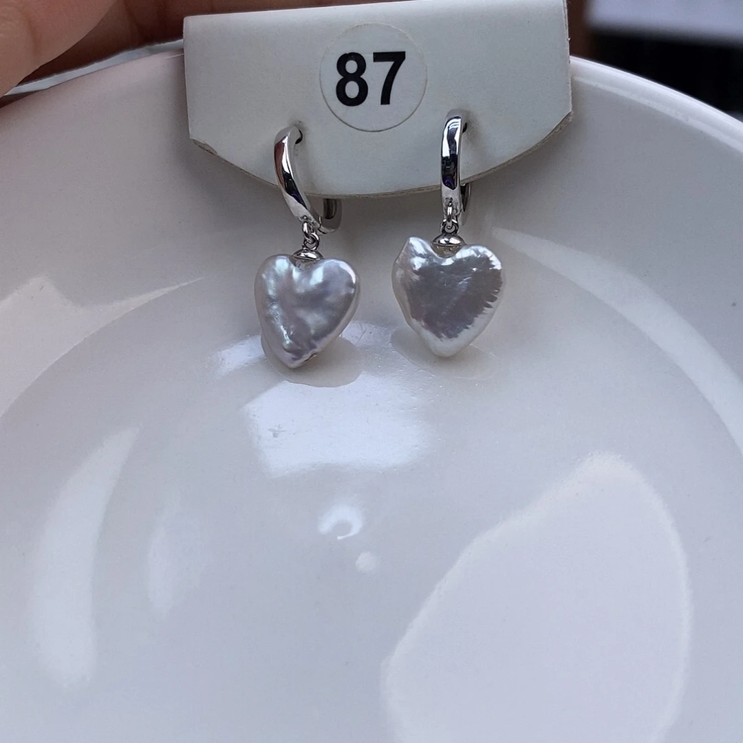 银S925镶嵌耳饰淡水珍珠