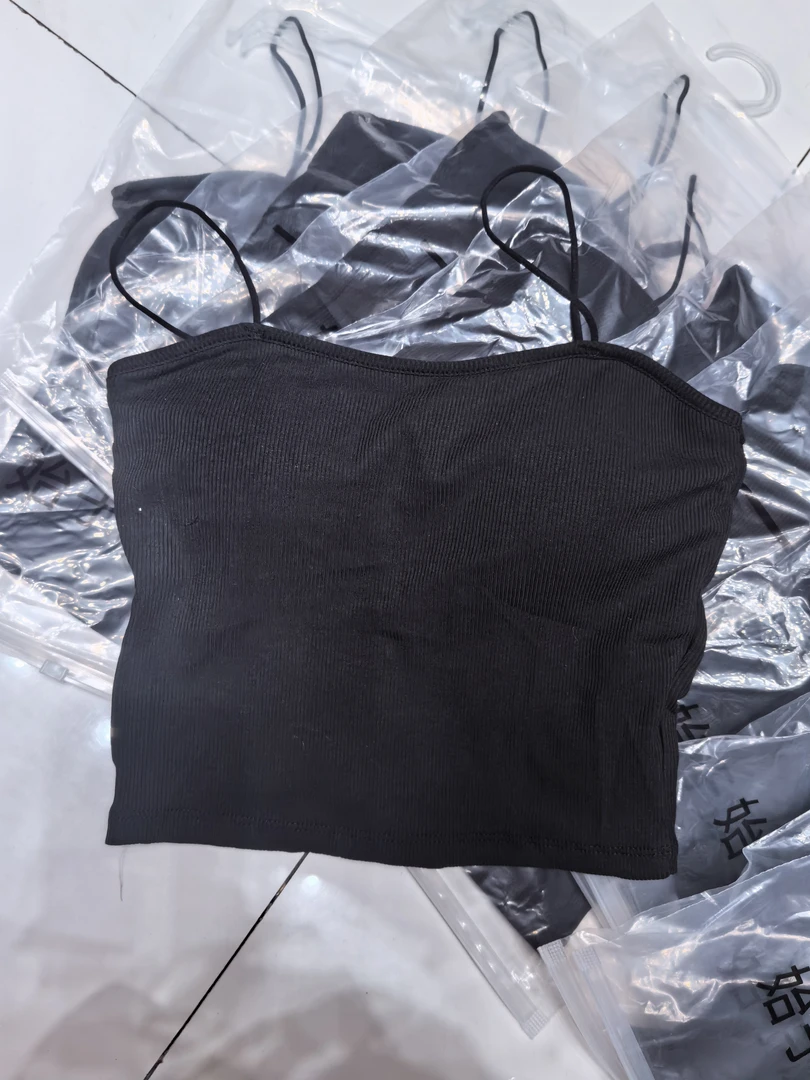 （發發）百搭细肩带吊带带胸垫背心