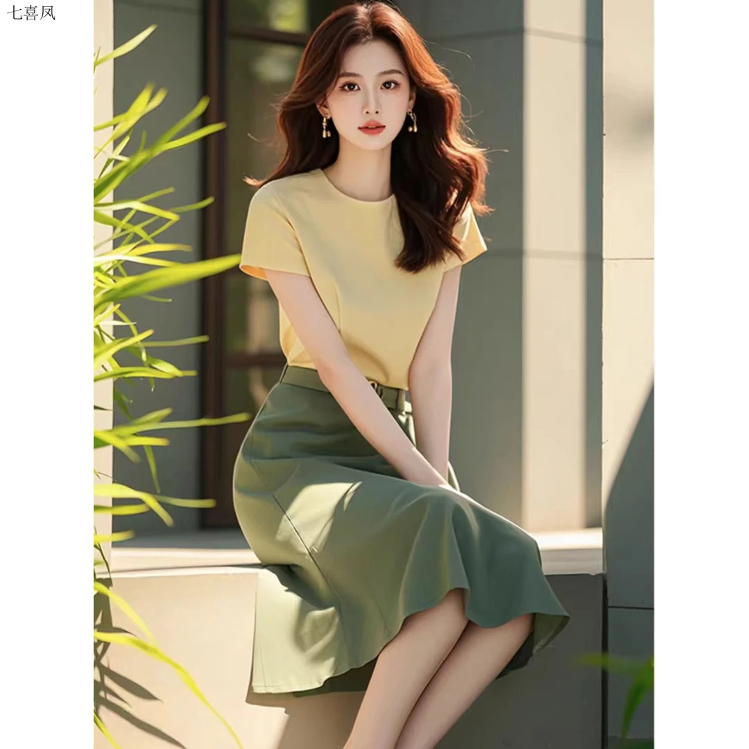 高端优雅夏日女装气质名媛流行时尚两件套潮流