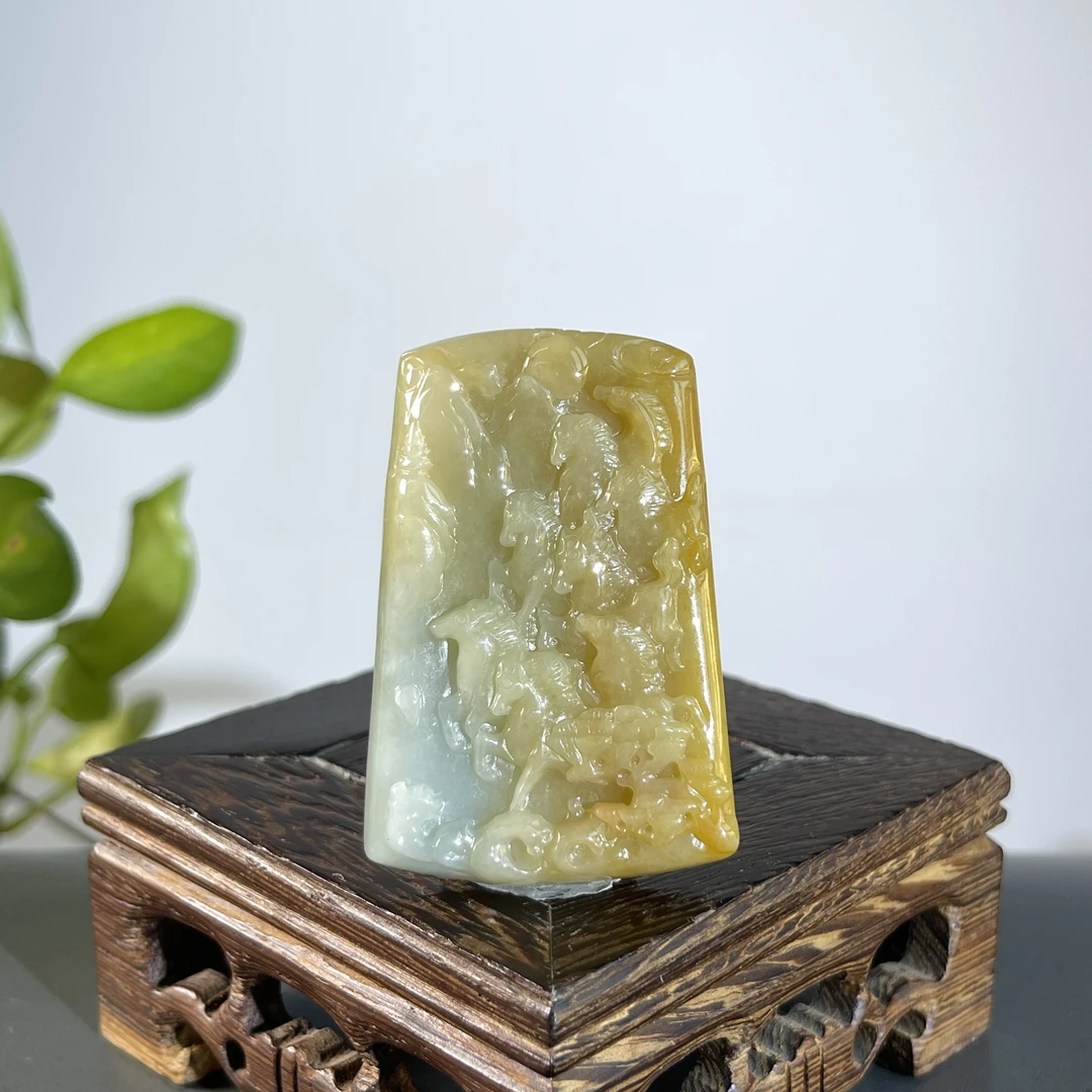 JXB04-71 天然翡翠缅甸A货 八骏图