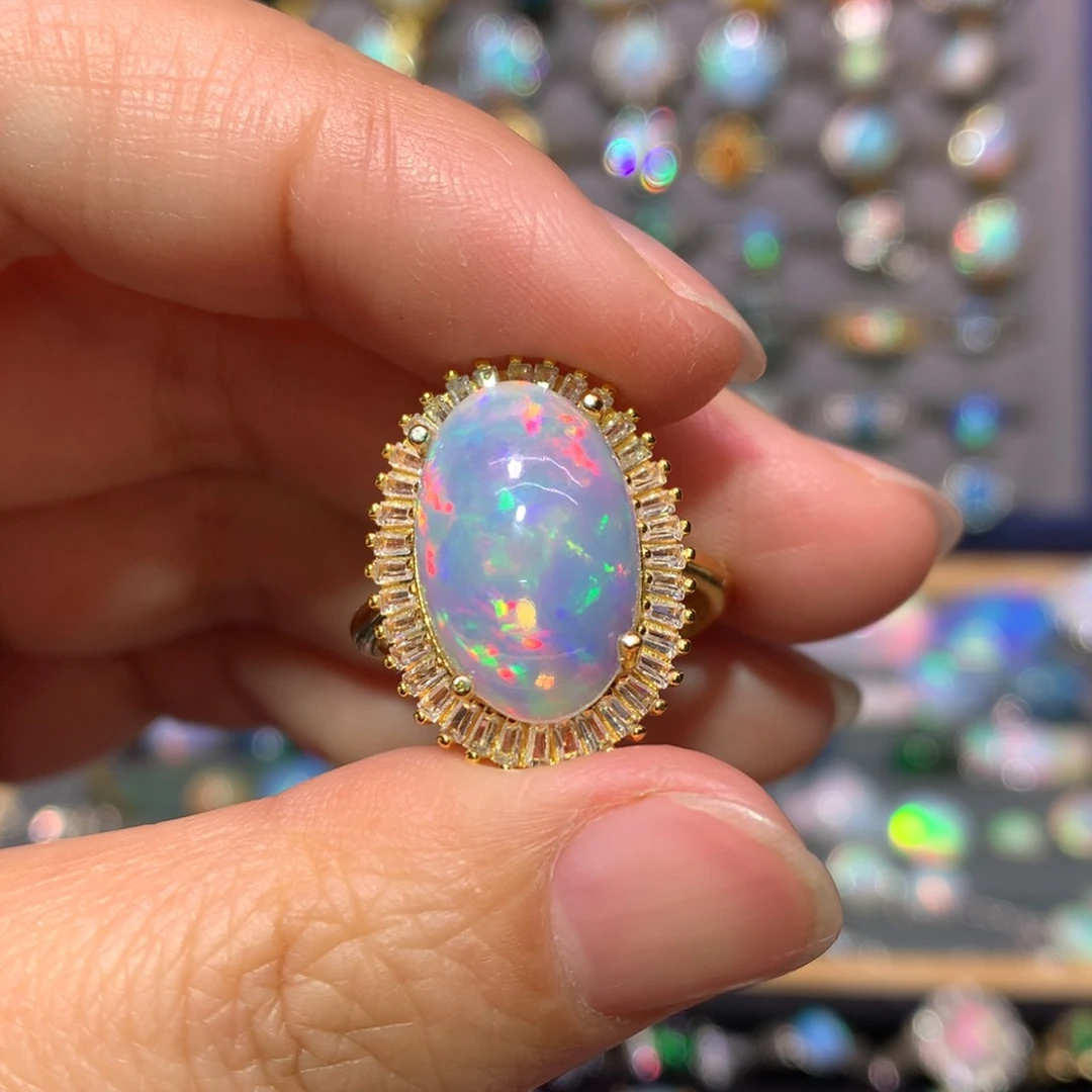 银S925镶嵌欧泊戒指款式