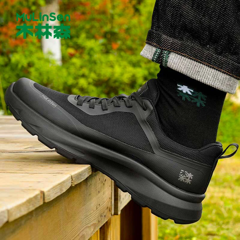 木林森25年男士新款春夏季网面运动男透气减震百搭耐磨增高男鞋